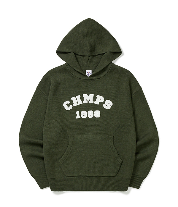 CHMPS PATCH KNIT HOODIE B22FT12KH