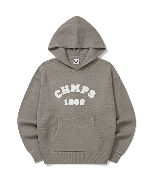 CHMPS PATCH KNIT HOODIE B22FT12MC